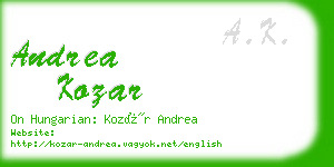 andrea kozar business card